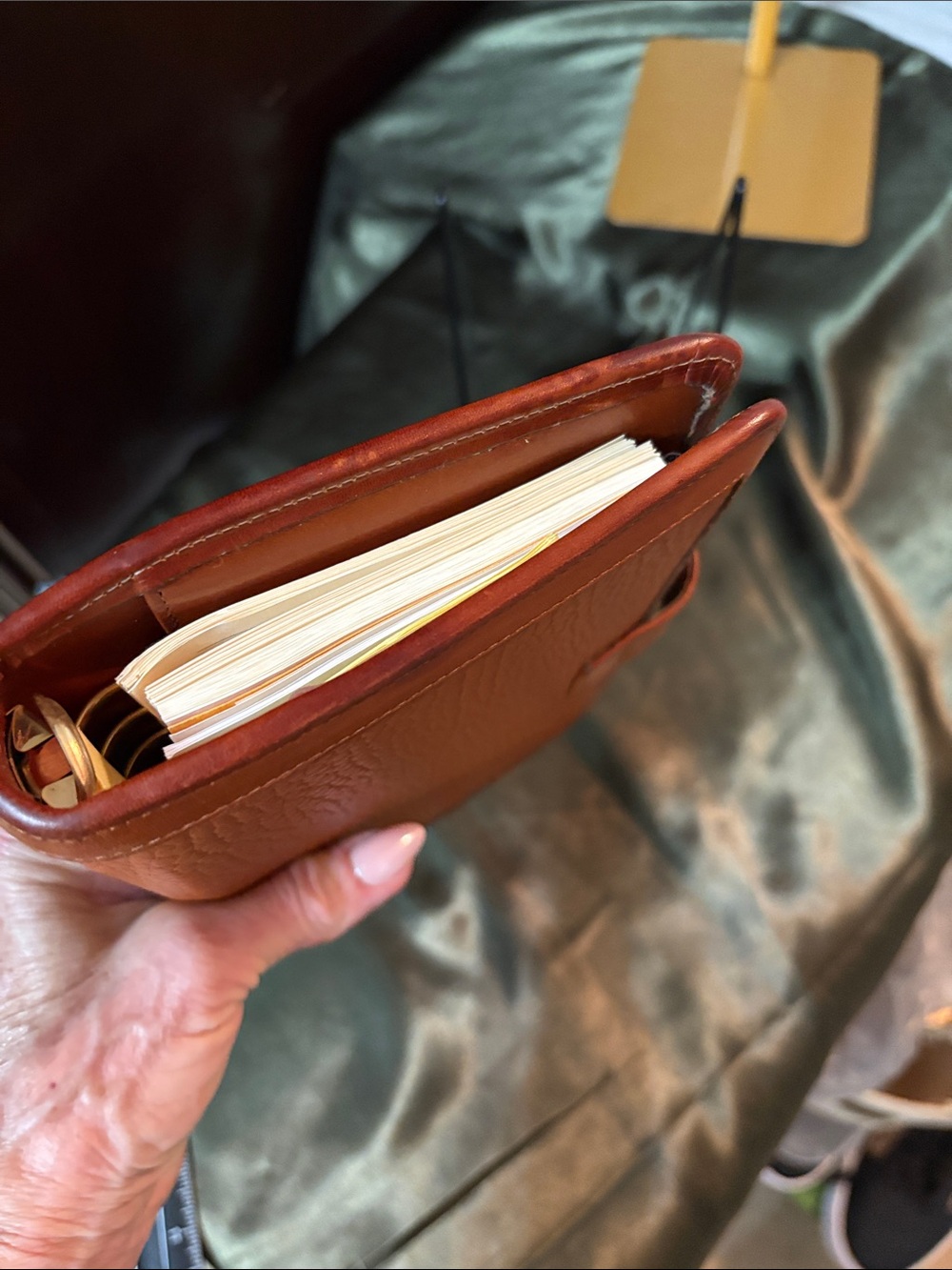Vintage Dooney & Bourke Pebbled Leather Organizer in Cognac Brown - Picture 9 of 12